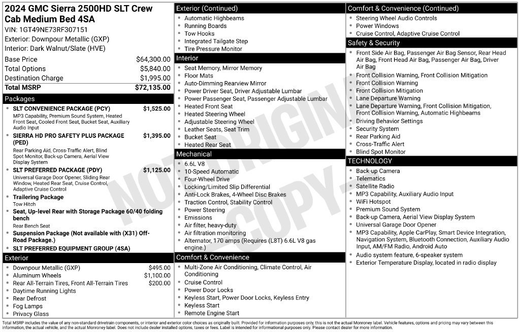 Used 2024 GMC Sierra 2500 SLT w/ SLT Convenience Package AWD/4WD image 48