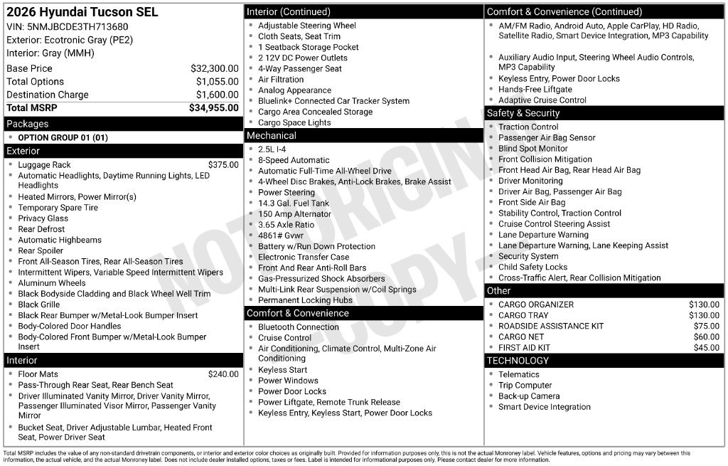 New 2026 Hyundai Tucson SEL AWD/4WD image 22
