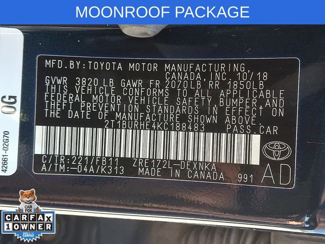 Used 2019 Toyota Corolla LE w/ LE Premium Package w/Moonroof FWD image 26