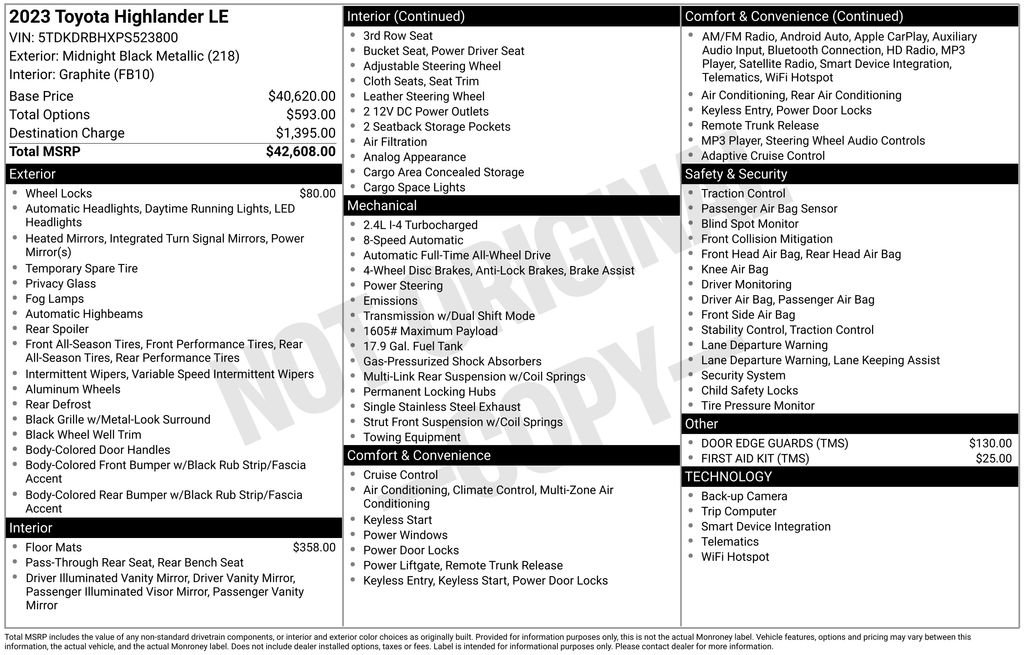 Used 2023 Toyota Highlander LE image 42