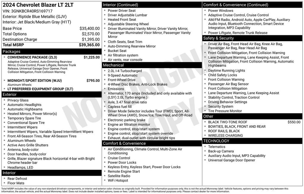 Used 2024 Chevrolet Blazer LT w/ Convenience Package FWD image 26