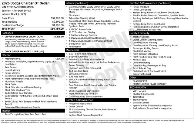 New 2026 Dodge Charger R/T w/ Driver Convenience Group AWD/4WD image 33