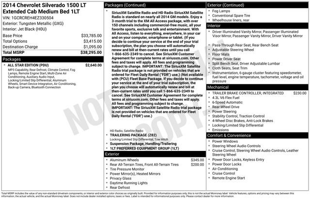 Used 2014 Chevrolet Silverado 1500 LT w/ All Star Edition RWD image 1