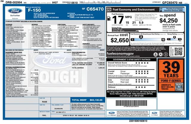 Used 2016 Ford F150 Lariat w/ Equipment Group 502A Luxury AWD/4WD image 20