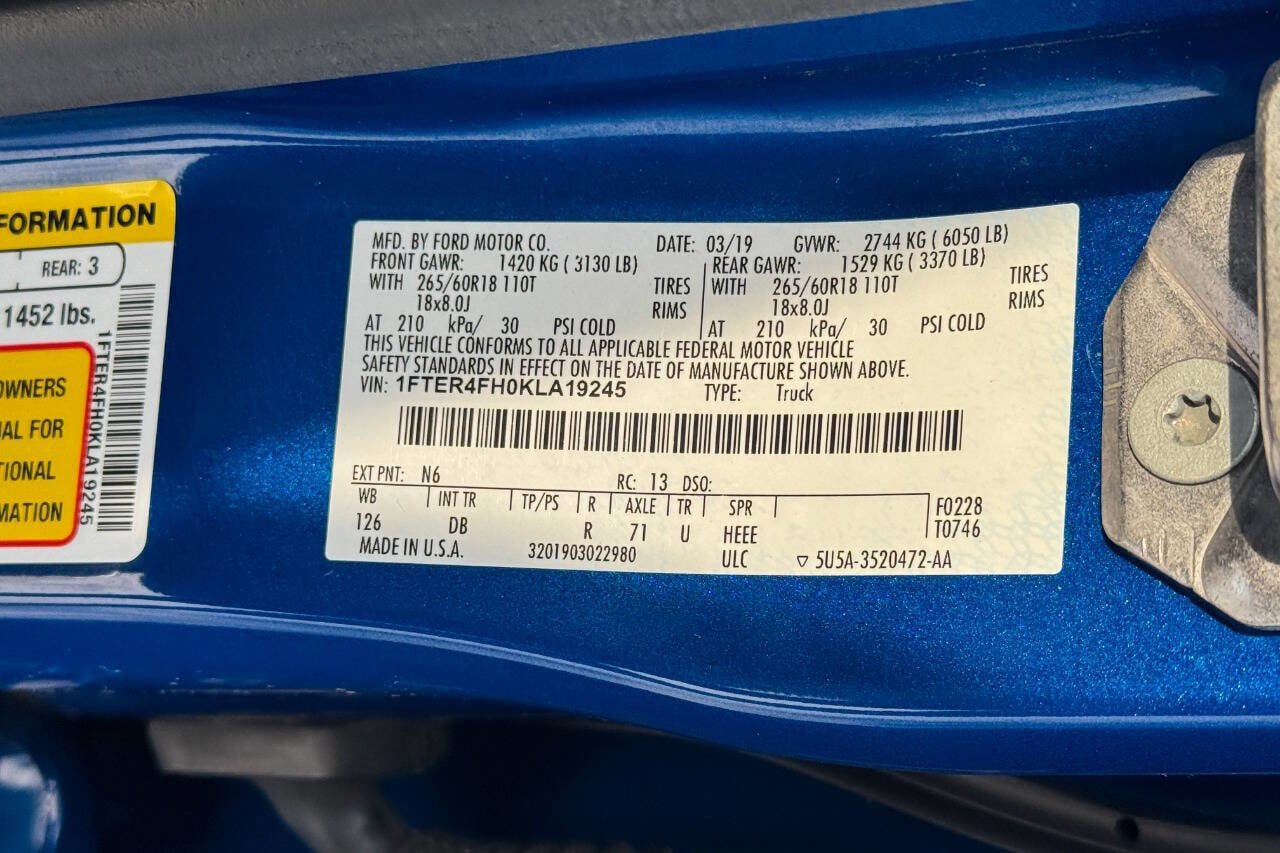 Used 2019 Ford Ranger Lariat w/ Equipment Group 501A Mid image 25