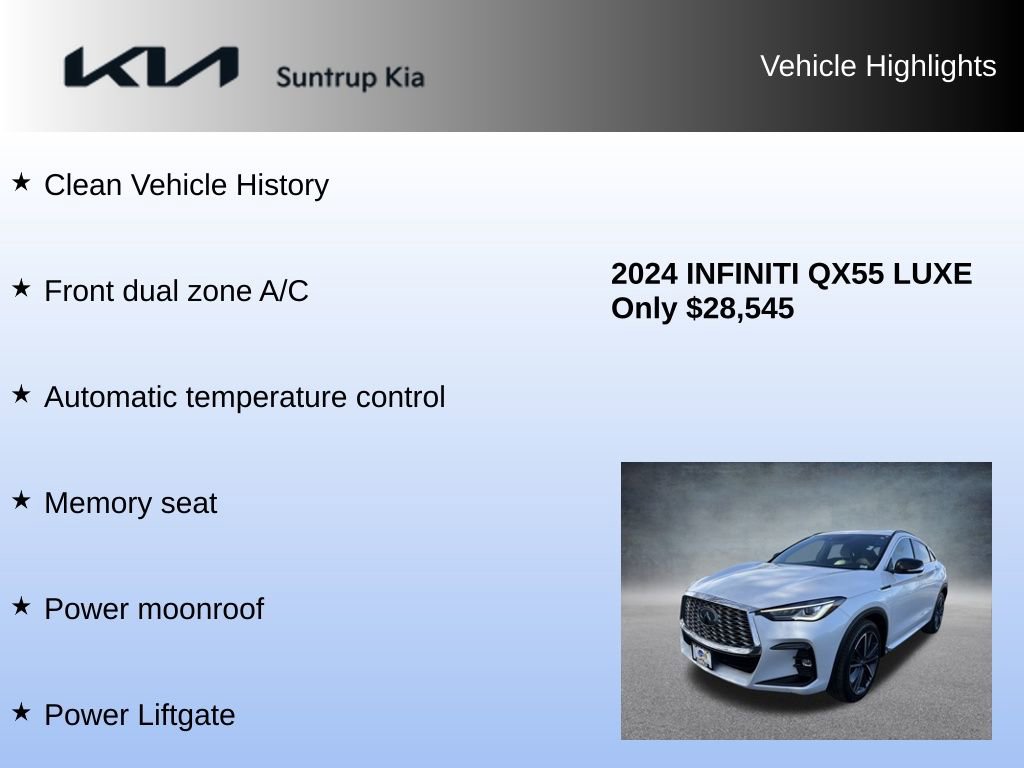Used 2024 INFINITI QX55 Luxe image 8