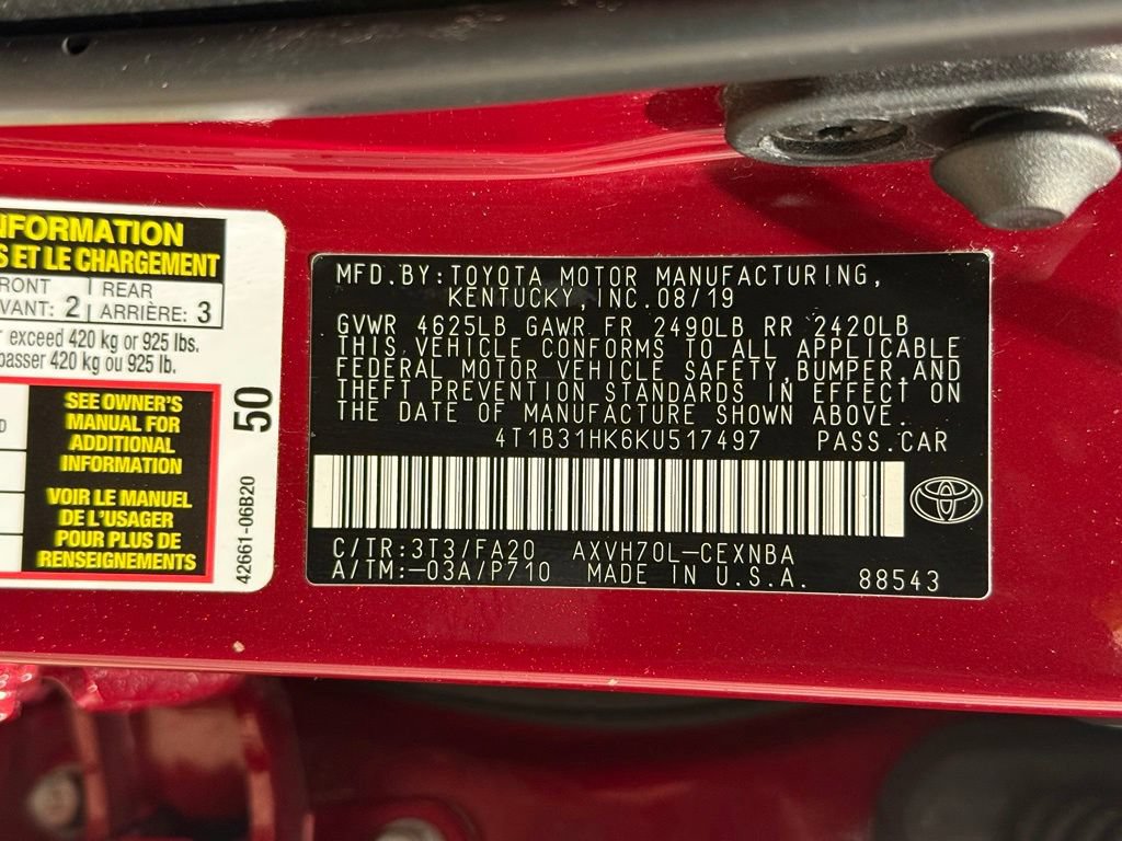 Used 2019 Toyota Camry LE FWD image 29