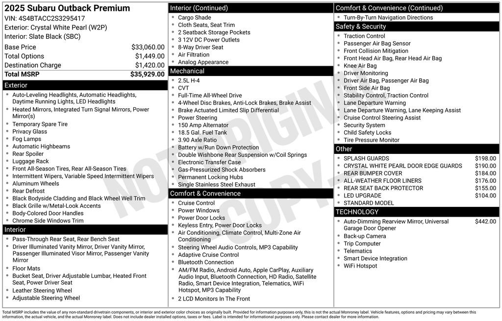 Certified 2025 Subaru Outback Premium AWD/4WD image 18