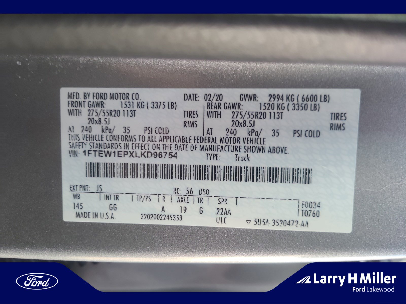 Used 2020 Ford F150 XL w/ Equipment Group 101A Mid image 25