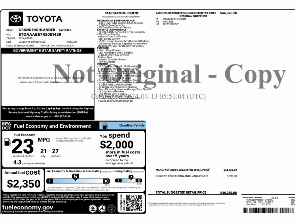 Used 2024 Toyota Grand Highlander XLE image 2