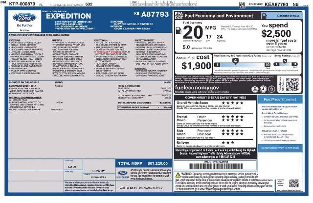 Certified 2019 Ford Expedition Limited w/ Equipment Group 301A RWD image 2