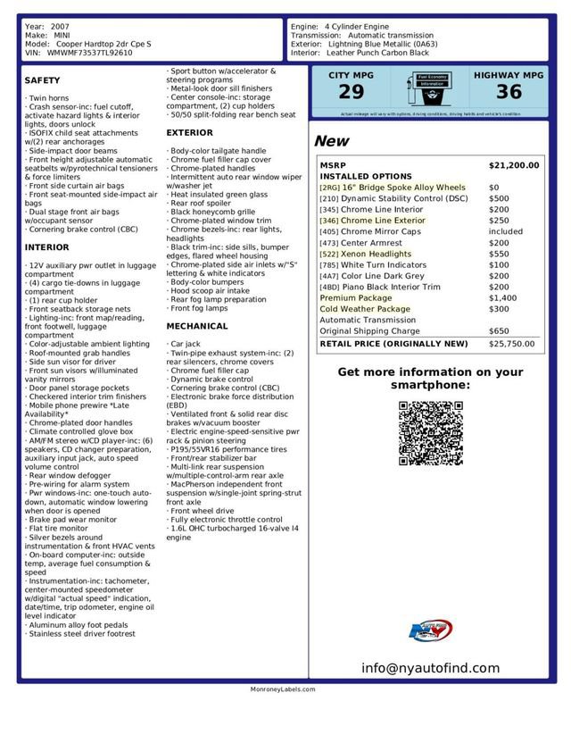 Used 2007 MINI Cooper S FWD image 16