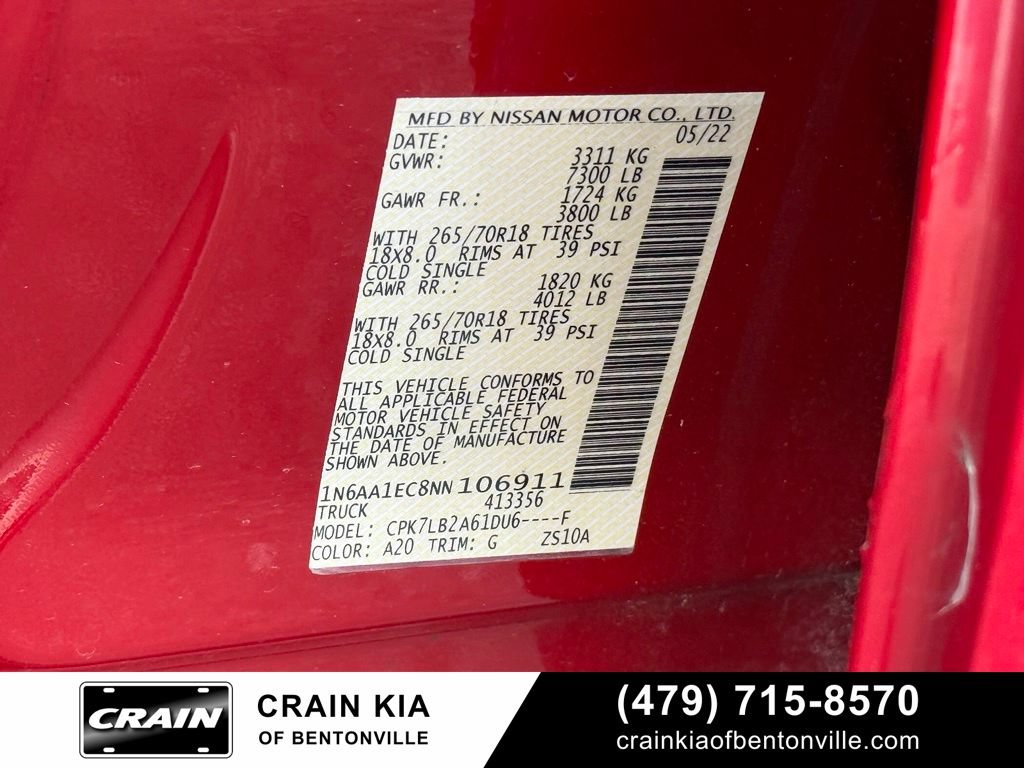 Used 2022 Nissan Titan SV AWD/4WD image 30