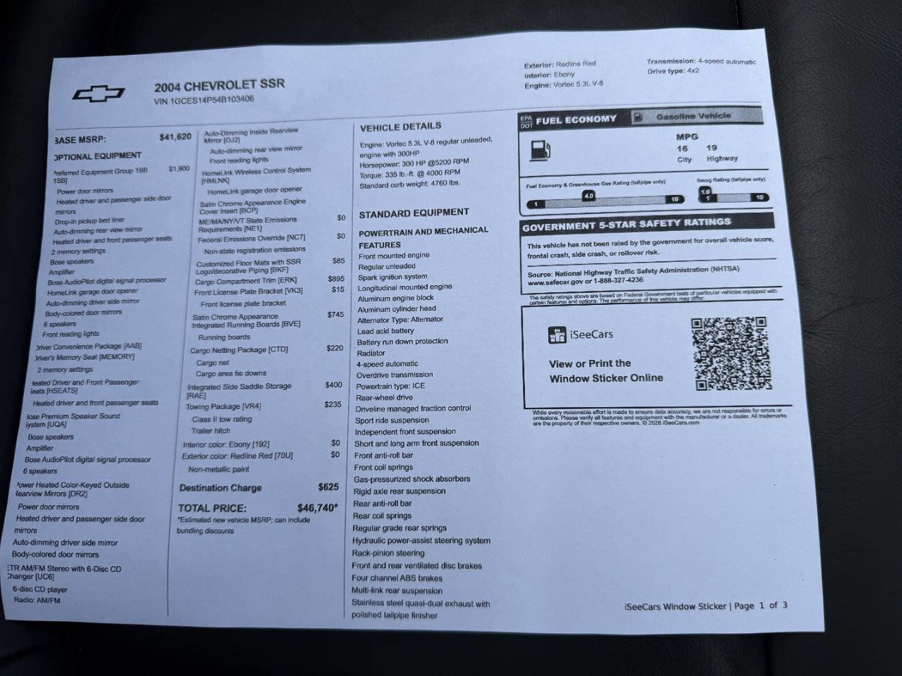 Used 2004 Chevrolet SSR w/ Preferred Equipment Group RWD image 23