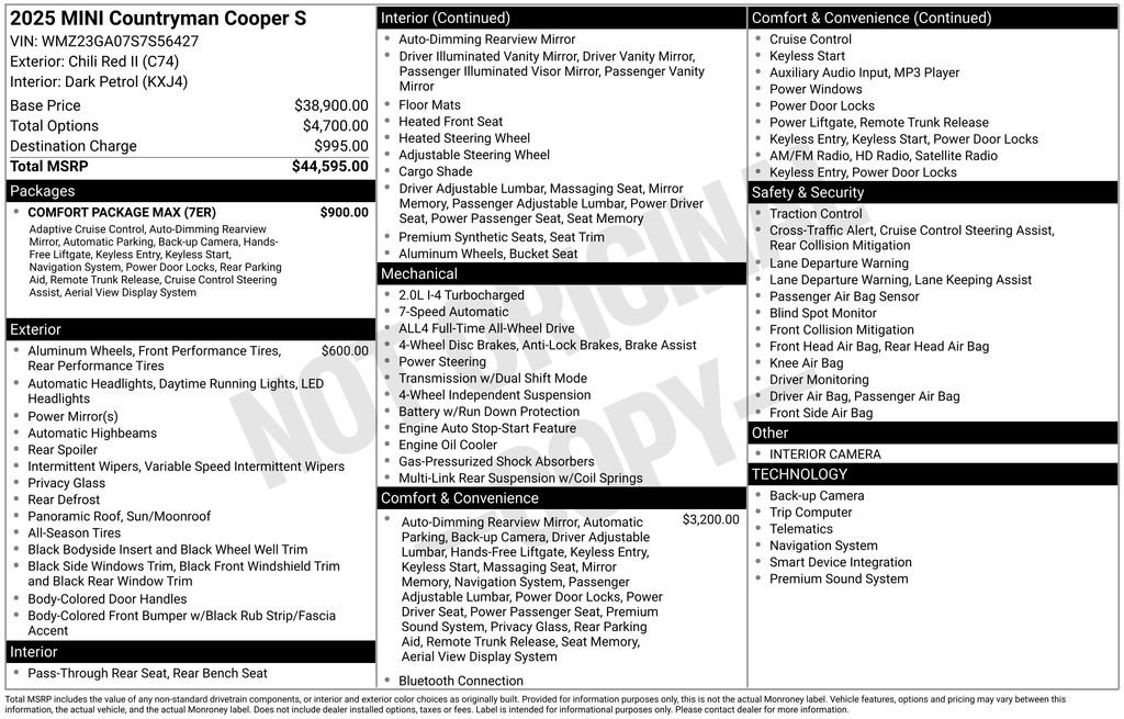 Certified 2025 MINI Cooper Countryman S w/ Comfort Package Max image 12