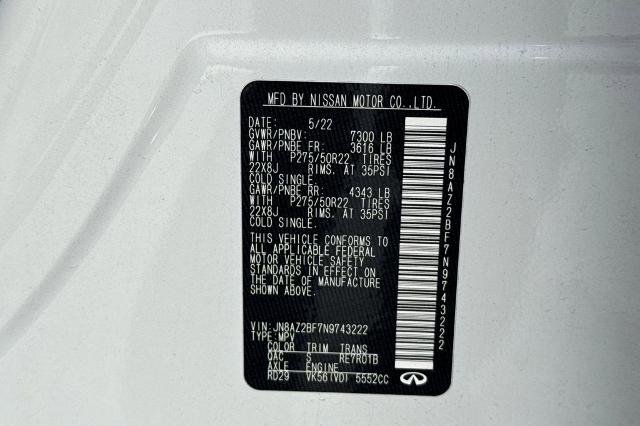 Certified 2022 INFINITI QX80 Sensory w/ Cargo Package image 28