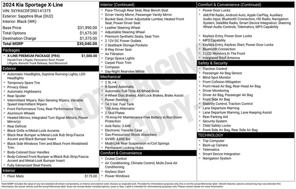 Used 2024 Kia Sportage X-Line w/ X-Line Premium Package AWD/4WD image 35
