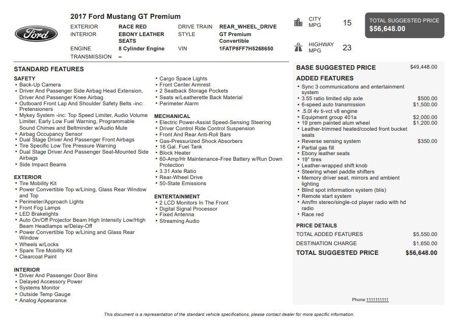 Used 2017 Ford Mustang GT Premium w/ Equipment Group 401A image 34