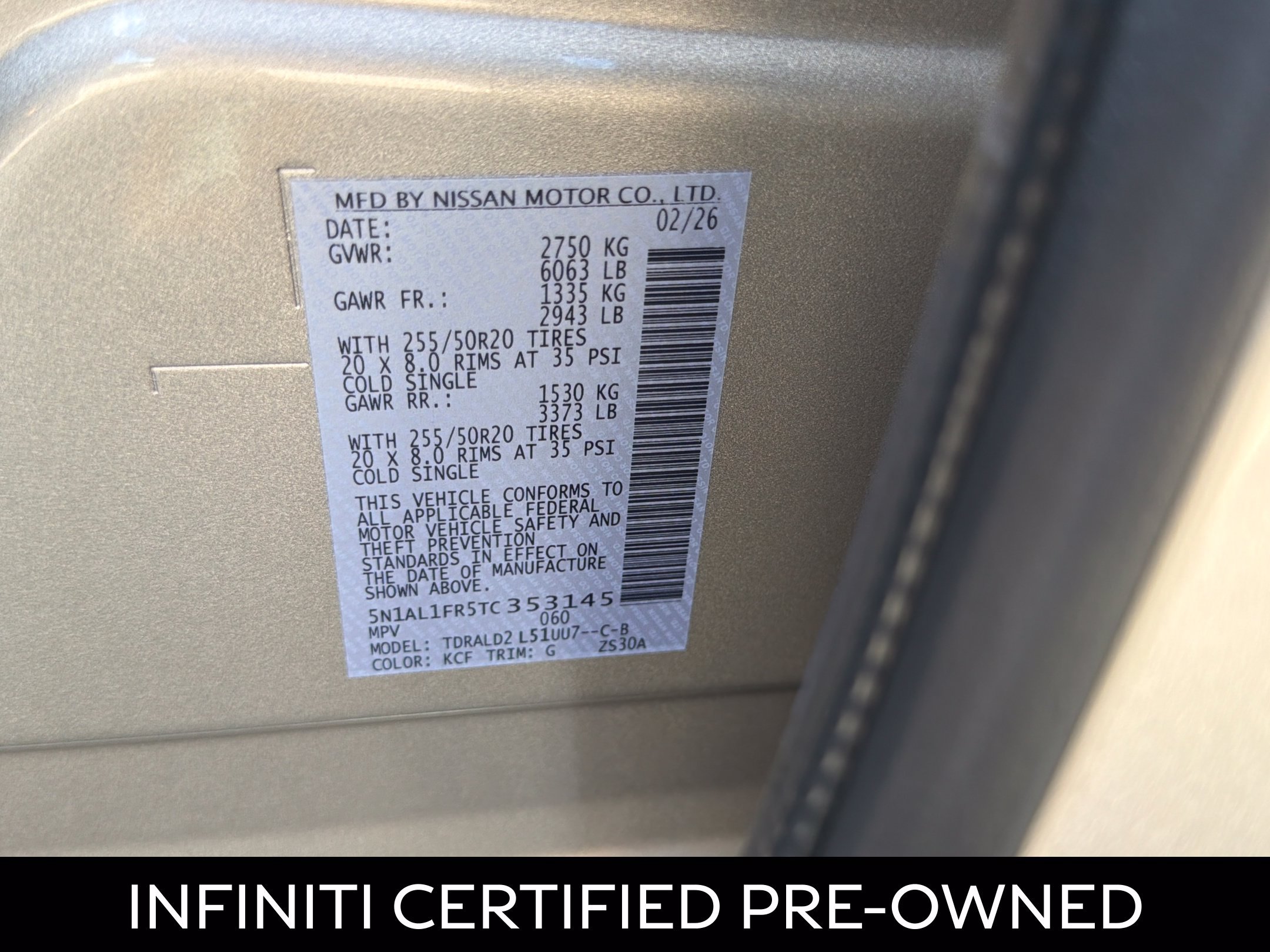 Certified 2026 INFINITI QX60 Luxe w/ Family Package FWD image 27