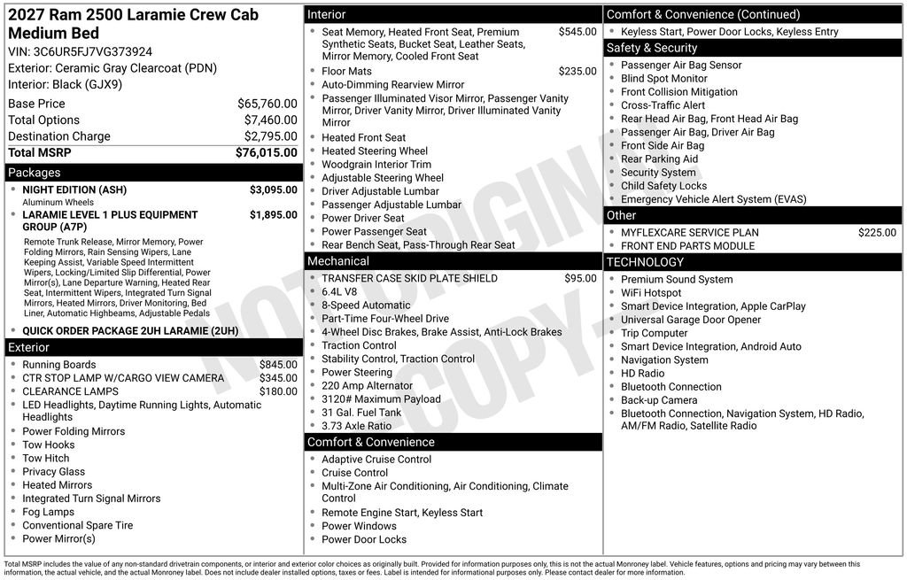 New 2027 RAM 2500 Laramie w/ Night Edition AWD/4WD image 2