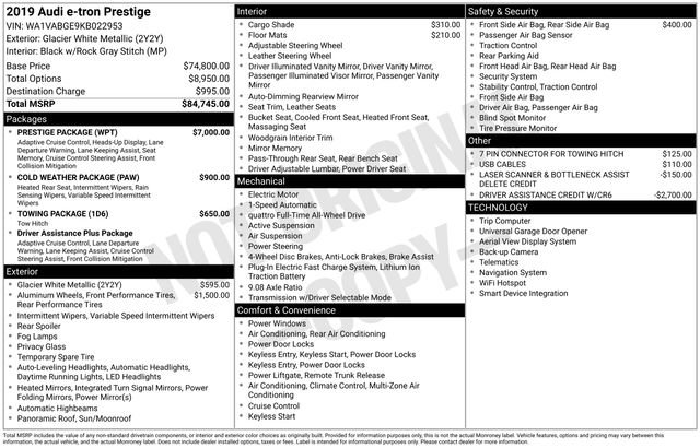 Used 2019 Audi e-tron Prestige w/ Prestige Package image 29