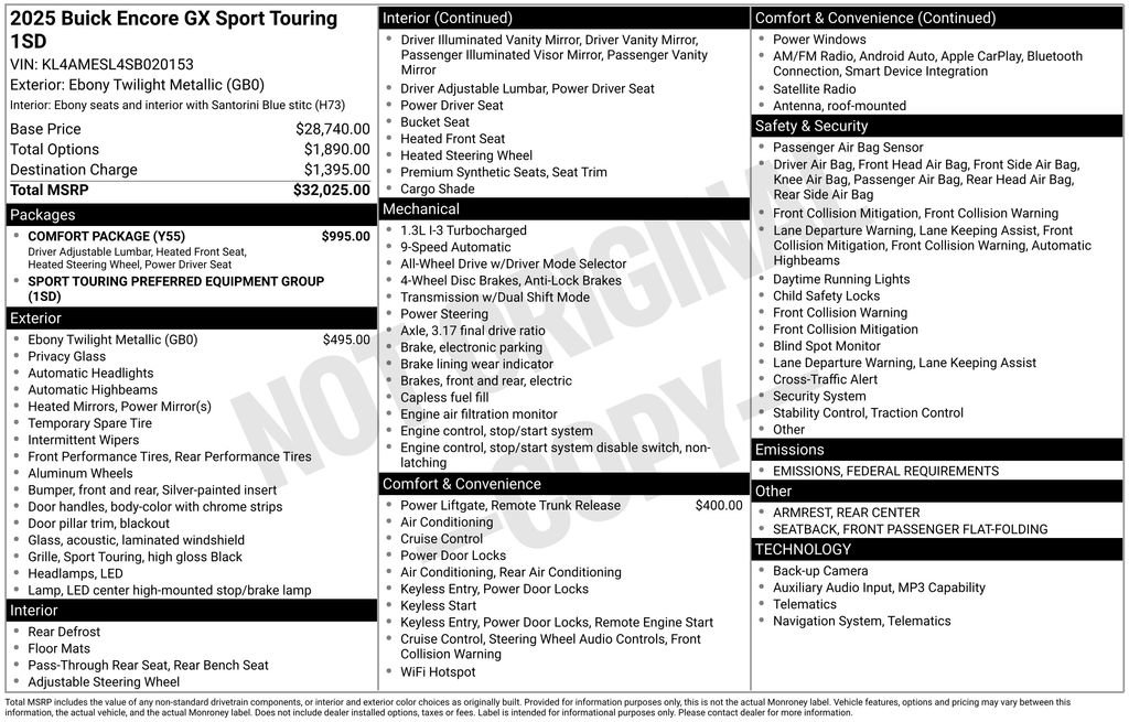 New 2025 Buick Encore GX Sport Touring w/ Comfort Package image 35