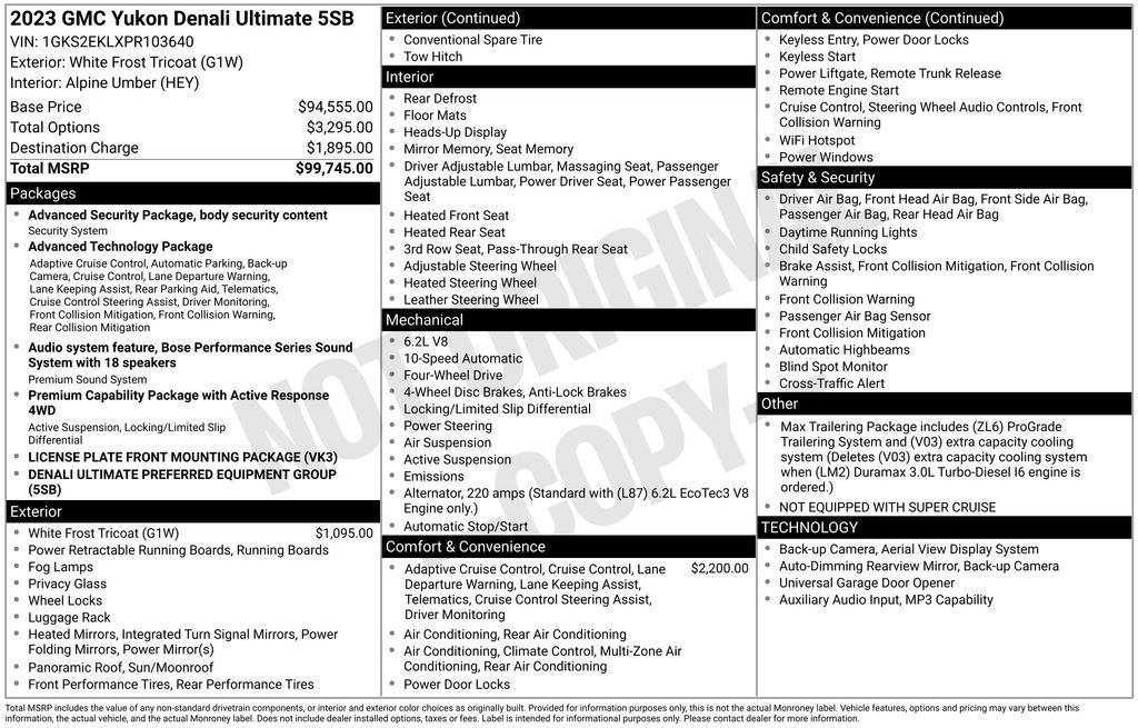 Used 2023 GMC Yukon Denali Ultimate AWD/4WD image 7