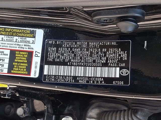 Used 2012 Toyota Camry XLE w/ Leather Pkg FWD image 32