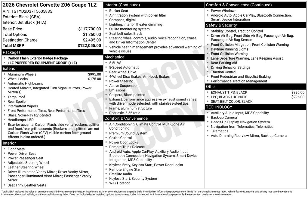 New 2026 Chevrolet Corvette Z06 RWD image 4