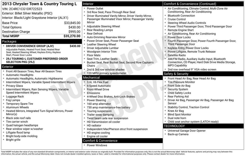 Used 2013 Chrysler Town & Country Touring-L w/ Driver Convenience Group image 11