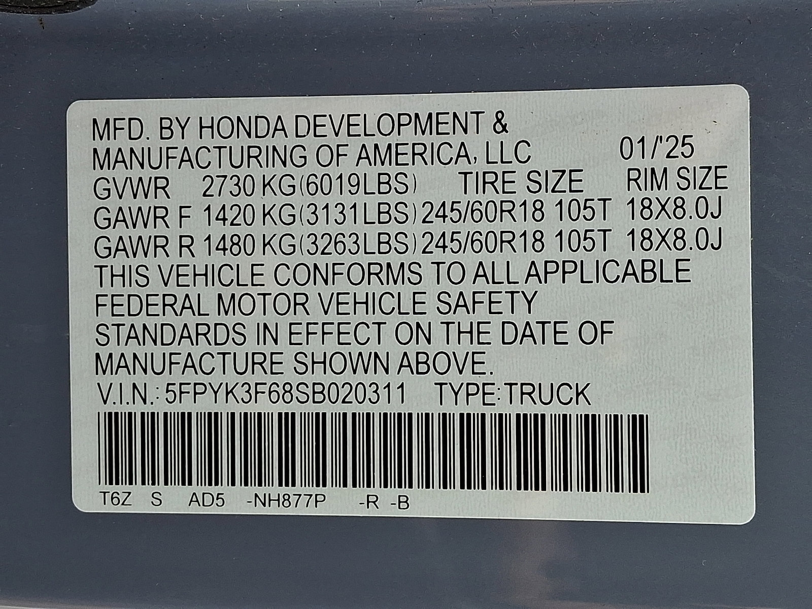 Certified 2025 Honda Ridgeline TrailSport image 30