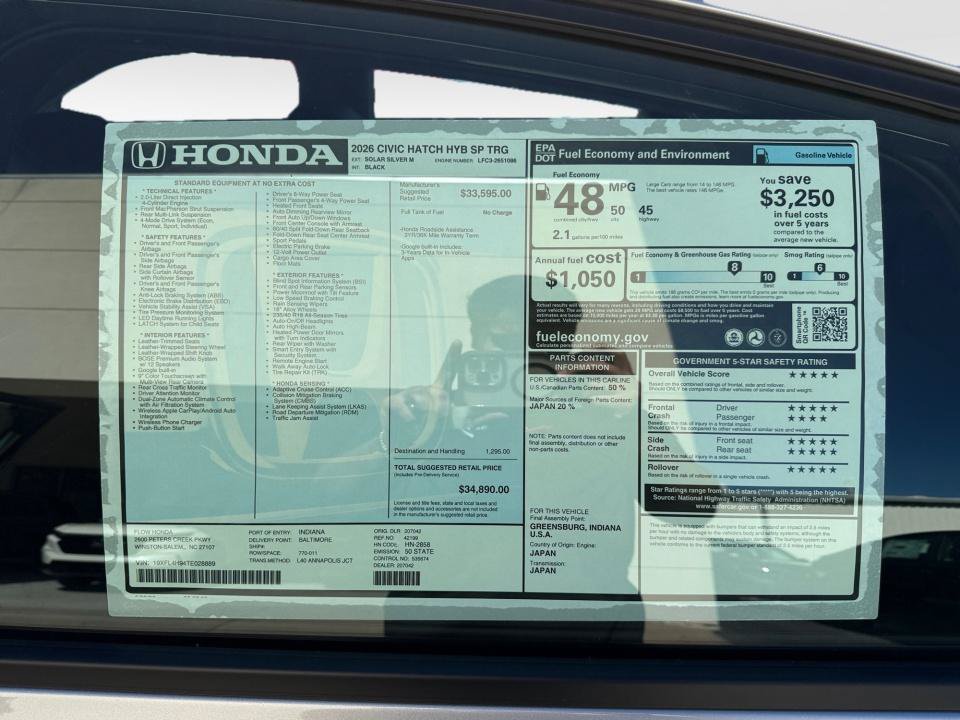 New 2026 Honda Civic Sport Touring image 33