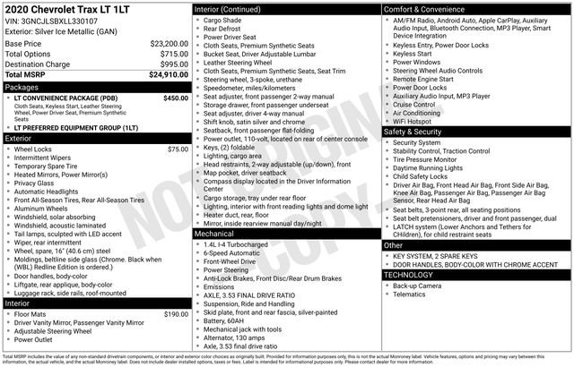 Used 2020 Chevrolet Trax LT w/ LT Convenience Package image 28