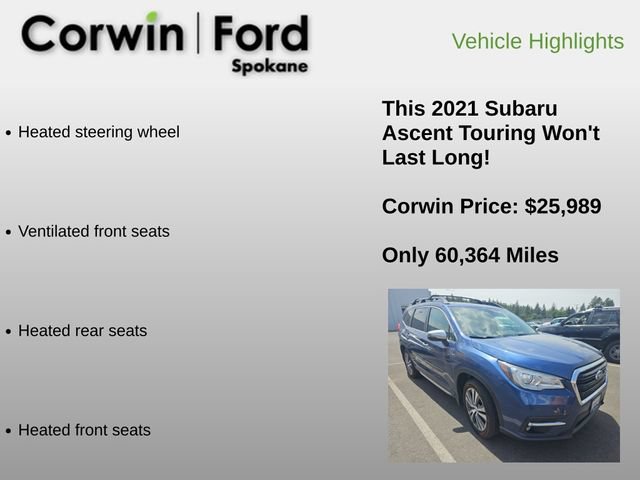 Used 2021 Subaru Ascent Touring w/ Popular Package #2A AWD/4WD image 12