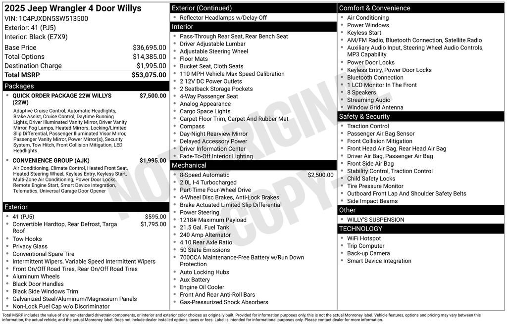 Used 2025 Jeep Wrangler Unlimited Sport AWD/4WD image 7