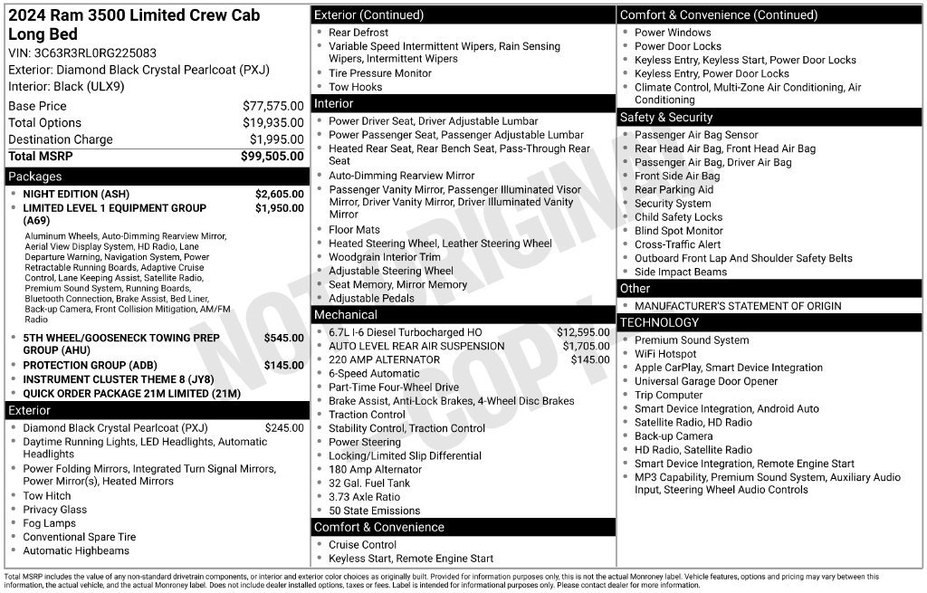 Certified 2024 RAM 3500 Limited w/ Night Edition AWD/4WD image 50
