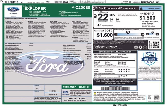 Used 2022 Ford Explorer XLT w/ Equipment Group 202A AWD/4WD image 4