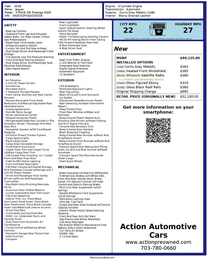 Used 2018 Jaguar F-PACE Prestige image 2