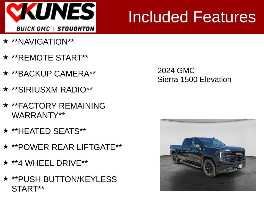 Used 2024 GMC Sierra 1500 Elevation w/ Preferred Package AWD/4WD image 2