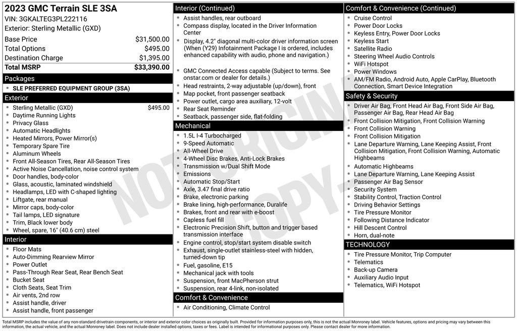 Certified 2023 GMC Terrain SLE image 39