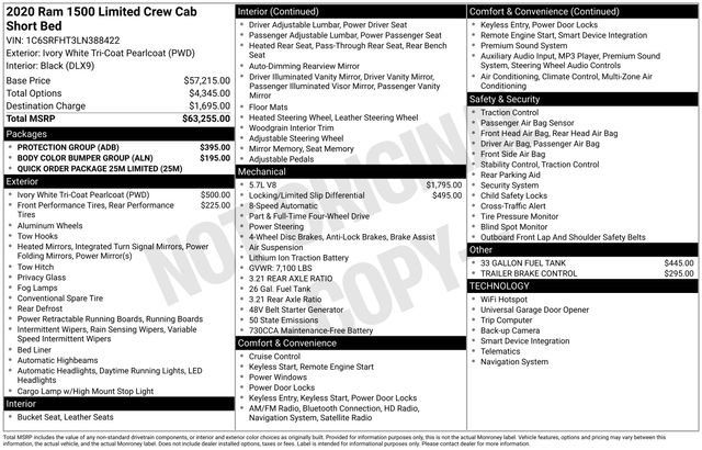 Used 2020 RAM 1500 Limited w/ Protection Group image 3