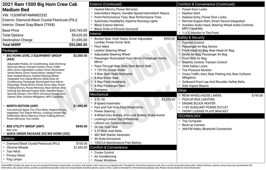 Certified 2021 RAM 1500 Big Horn AWD/4WD image 2