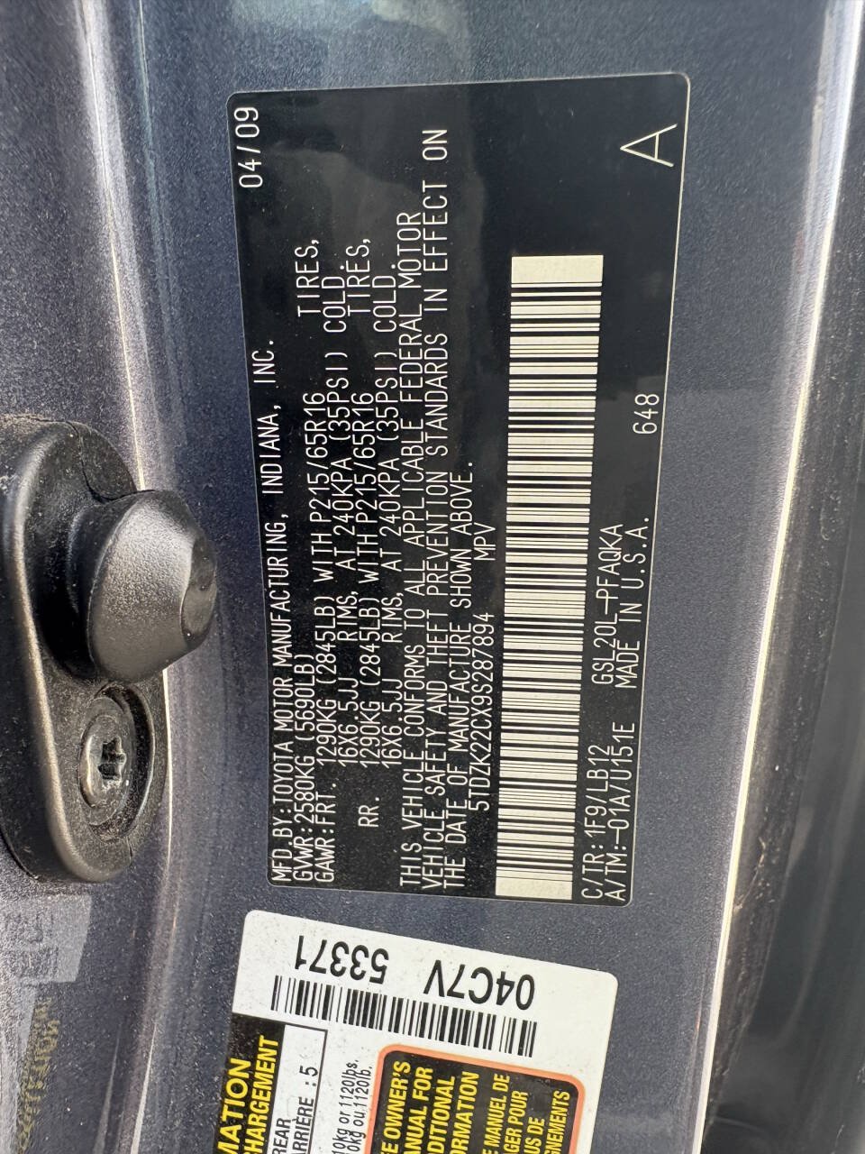 Used 2009 Toyota Sienna XLE FWD image 15