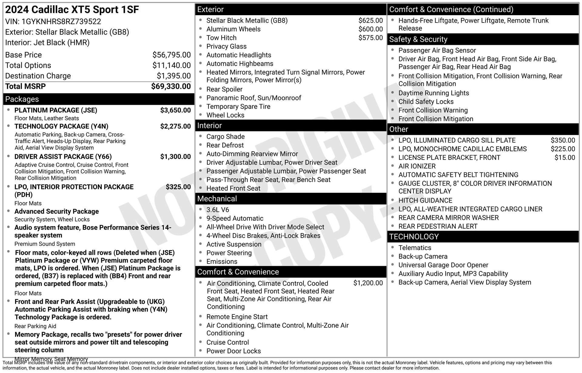 Certified 2024 Cadillac XT5 Sportv w/ Platinum Package AWD/4WD image 46