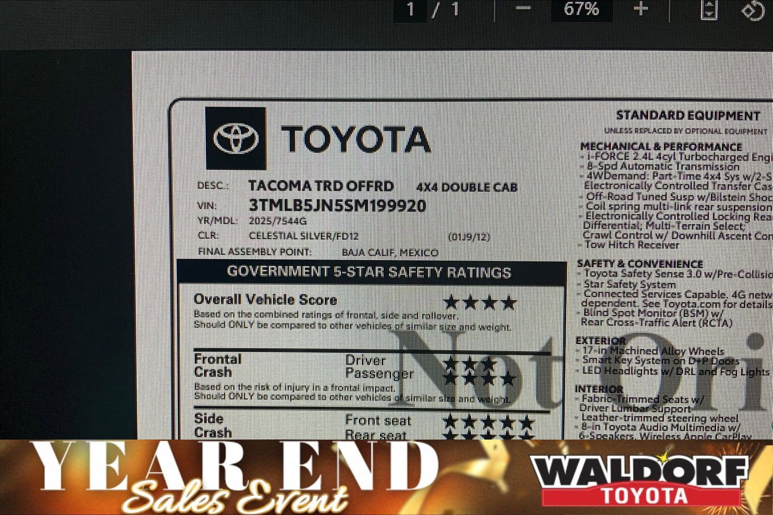 New 2025 Toyota Tacoma TRD Off-Road image 18