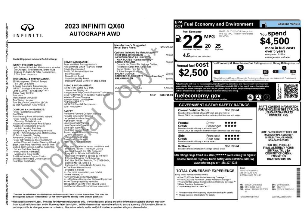 Used 2023 INFINITI QX60 Autograph w/ Cargo Package image 4