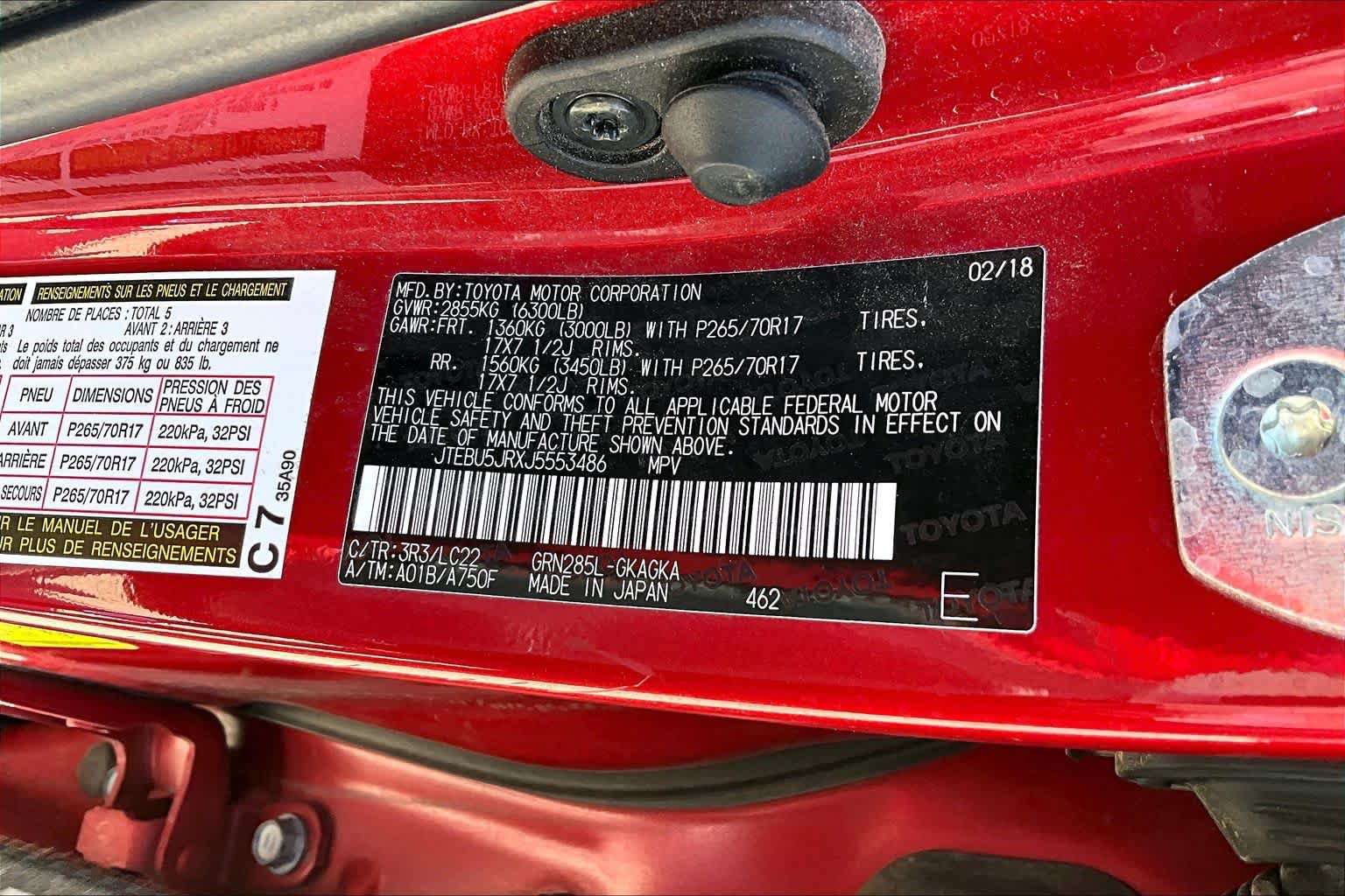 Used 2018 Toyota 4Runner TRD Off-Road Premium w/ Wilderness Package AWD/4WD image 34