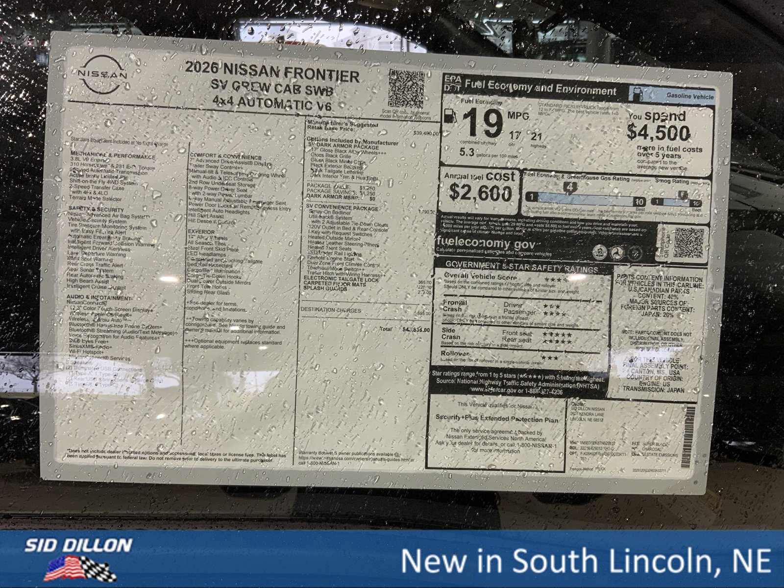 New 2026 Nissan Frontier SV w/ SV Convenience Package image 13