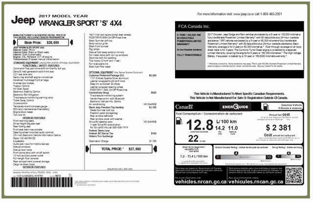 Used 2017 Jeep Wrangler Sport w/ Quick Order Package 23S image 18