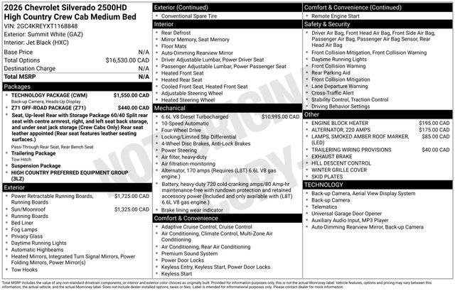 New 2026 Chevrolet Silverado 2500 High Country w/ Technology Package image 15